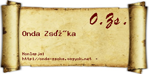 Onda Zsóka névjegykártya